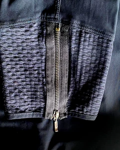SUNLIGHT PARIS Pants / Leggings Mesh Panels / Zippers at Ankle Black Rayon 2 Med - Picture 1 of 13