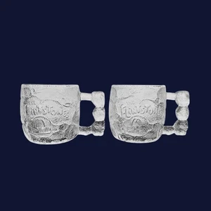 1993 McDonald’s Flintstones “Rocky Road” Glass Mugs – Set of 2 - Picture 1 of 4