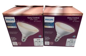 2 Philips WiZ PAR38 Smart Wi-Fi LED Bulbs 120W EQ Indoor Outdoor Flood Light - Picture 1 of 2