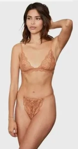 Free People WE ARE HAH Chase Me Down Panty Brown Sugar Size L - Picture 1 of 3