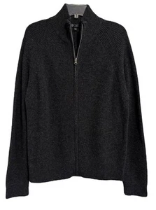 J Crew 100% Lambs Wool Full Zip Cardigan Sweater Ribbed Sz M - Picture 1 of 5