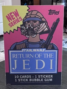 Topps Vintage 1983 Star Wars El Retorno del Jedi Arte de Pared Metal Cera Paquete/99 NUEVO - Imagen 1 de 2