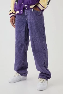 Jeans holgados rígidos tintados púrpura talla 34R Foto 1 de 3