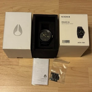 Nixon The Private In The Hot Zone Black Gold Men's Analog Surf Watch w/Box RUNS - Picture 1 of 8