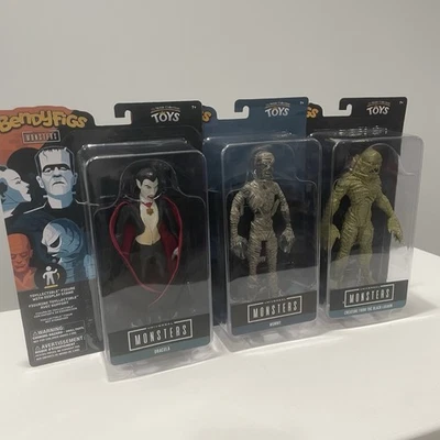 Universal Monsters BendyFigs Lot Dracula Mummy Creature From The Black Lagoon - Image 1 of 4