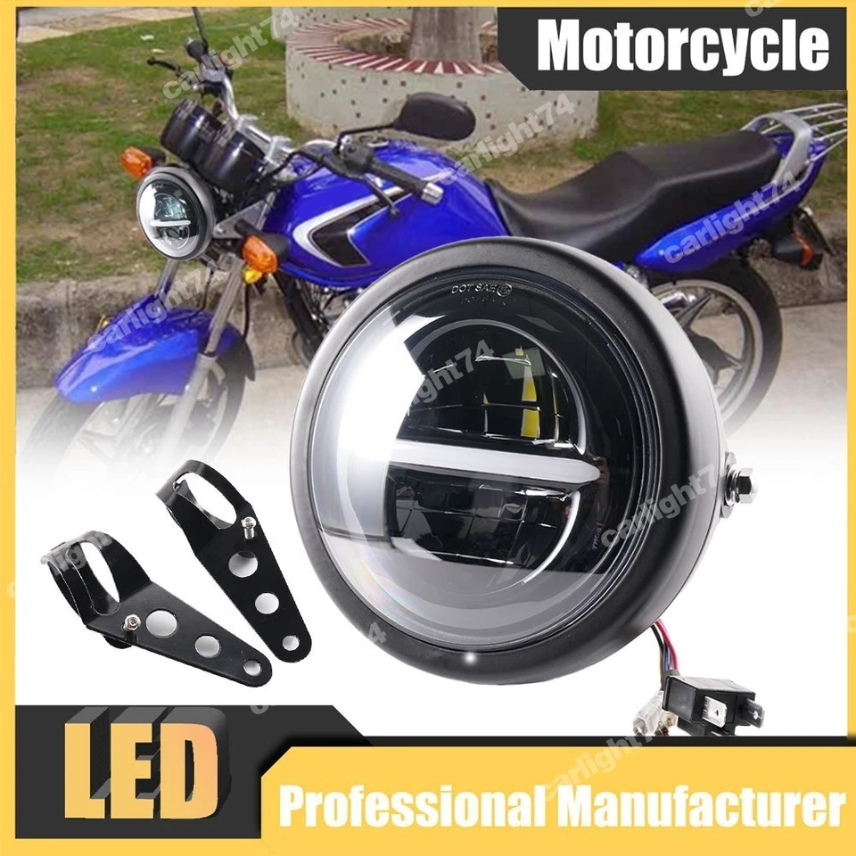 Faro LED con soporte 3500K para Suzuki GS125 GS250 GS400 GS450 GS550L GS650 Foto 1 de 4