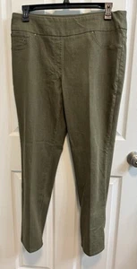 Pantalones de cintura contorno adelgazante verde oliva Ruby Rd elásticos nuevos - Imagen 1 de 9