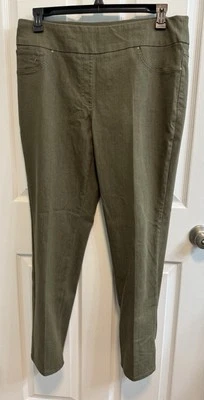 Ruby Rd Size 14 Olive Green Slimming Contour Waistband Pants Pull On Stretch New - Image 1 of 4