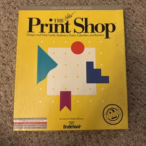 1989 The New Print Shop Computer PC 3.5" & 5.25" Broderbund Big Box Design - Picture 1 of 3