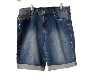 Loralette Womens Embellished Blue Jean Shorts Sz 18, New with tags - Picture 1 of 6