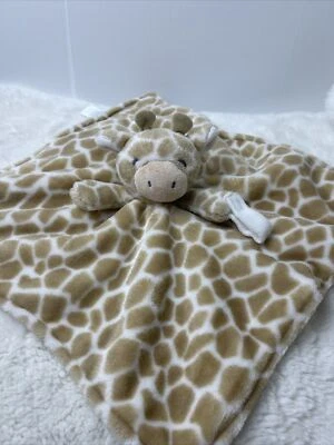Carter's Giraffe Lovey Security Blanket 14" Pacifier Holder 2016 Tan White Plush - Image 1 of 4