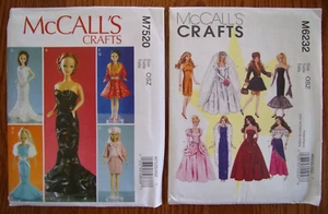 2 McCall's BARBIE Sewing Patterns 2010 & 2016 one uncut - Picture 1 of 5