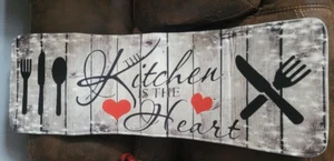 Kitchen Rugs/Mats "The Kitchen is the Heart" New - Set of 2 - Picture 1 of 7