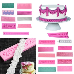 Kuchen Spitzenform DIY Fondantform Backformen Silikon Kuchen Grenze Dekor Matte - Bild 1 von 52