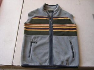 PENDLETON YOUTH KIDS SIZE 9/10 STRIPED FLEECE ZIP-UP VEST JACKET - Picture 1 of 5