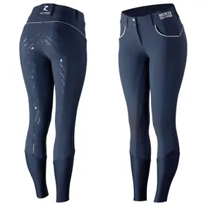 HORZE Women's Nordic Performance Sporty Silicone Full Seat Breeches Riding Pants - Picture 1 of 9
