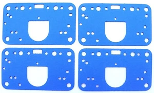 (4 Pack) Metering Block Gaskets Blue Non Stick Reusable 4150 Carb Fits: Holley - Picture 1 of 1