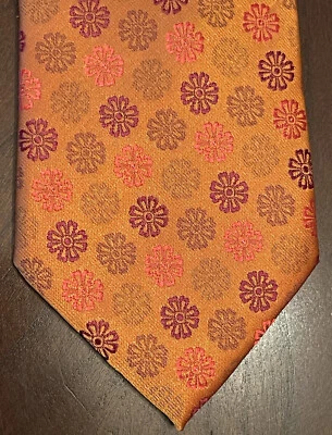 Corbata de cuello para hombre Uomo Venetto naranja hecha a mano 100 % poliéster microfibra China” Foto 1 de 4