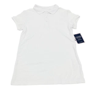 Chaps Girls Size XL (6X) School Uniform Short Sleeve Polo T-Shirt White - Picture 1 of 9