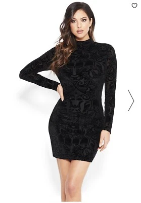 Nuevo con etiquetas Vestido Bebe Burnout Terciopelo Negro Pequeño $160 Foto 1 de 4