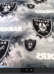 Raiders NFL Las Vegas Football FLEECE Stoff 22"x60" Reststück - Bild 1 von 2