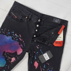 ⭐ Diesel D-Kras 009QV Slim Fit Splatter Tie Dye Denim Jeans W32 L30 Italy  - Bild 1 von 15
