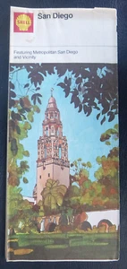 1974 San Diego street road map Shell oil gas California - Picture 1 of 4