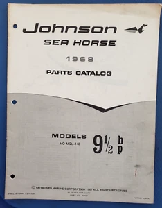 1968 Johnson Sea Horse Parts Catalog 9 1/2hp Models MQ-MQL-14E Preliminary E - Picture 1 of 5