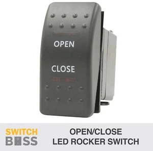 Rocker Switch OPEN / CLOSE 3 Way Momentary - Red - LED 4x4 Toggle Caravan 12v - Picture 1 of 7