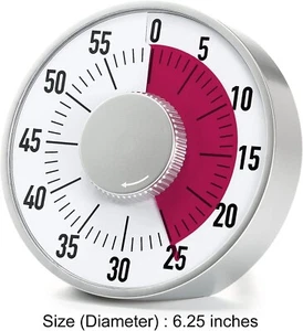 60-Minute Visual Timer 6-Inch Mechanical Countdown Timers for Teaching,Cooking - Picture 1 of 12