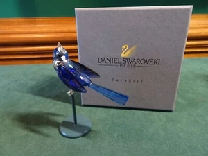 FIGURINA UCCELLINO DANIEL SWAROVSKI BENUA DARK SAPPHINE PARADISE, 2 PEZZI, AUSTRIA, SCATOLA - Foto 1 di 21