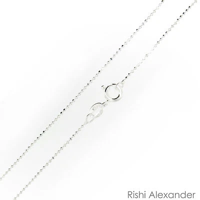 925 Sterling Silver Ball Bead Diamond Cut Chain Necklace .925 Italy All Sizes - Image 1 of 4