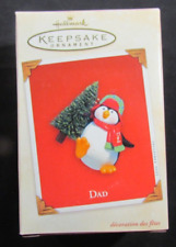 Hallmark Keepsake Christmas Ornament Penguin Dad Carrying Tree 2003 NIB