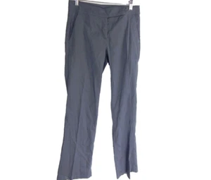 Eileen Fisher Women's 2 Pants Gray Linen Blend Boot Cut Trousers EUC Free Ship - Picture 1 of 4