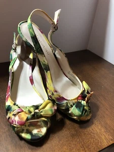 Naturalizer Women’s Dainty Floral Open Toe Sling Back Heels Size 7 M Spring - Picture 1 of 8