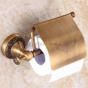 Kunst Antik Messing Stoffbox Gestell Wandmontage Bad WC Papier Rollenhalter - Bild 1 von 4