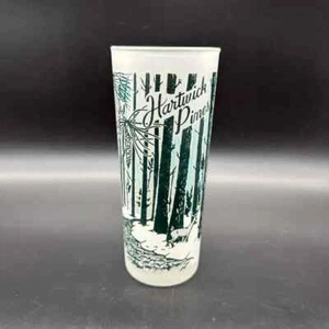 Vintage Hartwick Pines Grayling Michigan Souvenir Frosted Drinking Glass Tumbler - Picture 1 of 10