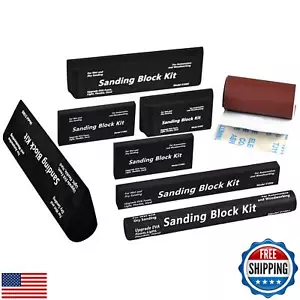 AF44L Sanding Block Kit 7 PieceTearBlock and Sandpaper,Flexible EVA Foam Wet - Picture 1 of 5