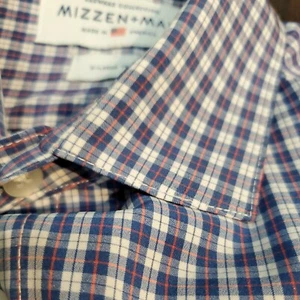 Mizzen + Main Men's XL Trim Fit Leeward Plaid Long Sleeve Button Front Shirt EUC - Picture 1 of 6