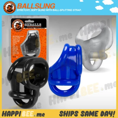 Oxballs BALLSLING Cock Sling Ball Stretcher🍯SQUEEZE Anillo de poder sexual para pene duro Foto 1 de 4