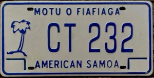TARGA auto ORIGINALE delle ISOLE SAMOA AMERICANE - Territorio degli USA - Picture 1 of 5