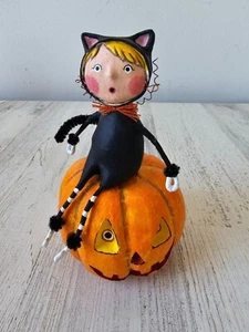 Lori Mitchell Kürbis Katze Halloween Statue Figur Deko Mädchen - Bild 1 von 8