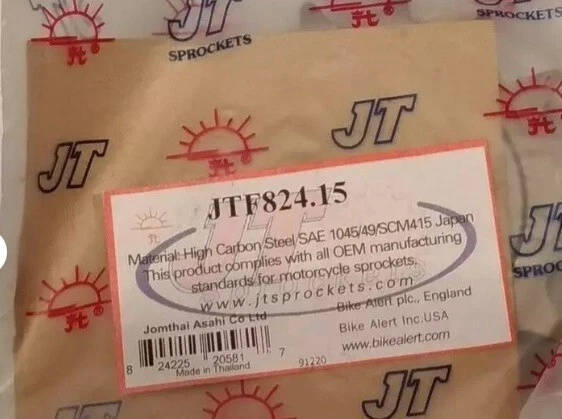 JT Front Sprocket JTF824 15t fits Husqvarna 410 TE 95-00 TC510 - Image 1 of 1