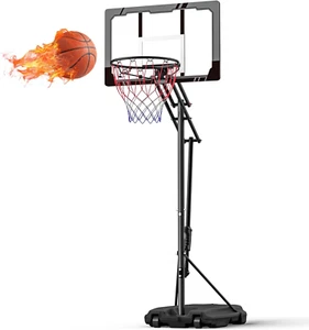 Portable Basketball Hoop Outdoor, 4.0 to 8.5Ft Height Adjustable Basketball Hoop - Picture 1 of 7