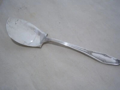 HOLMES & EDWARDS SILVER RELISH FLAT SPOON Server Floral Pattern Leaves Vines - Image 1 of 4