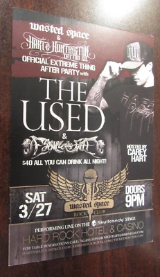 2010 The Used Escape the Fate Concert Flyer Card 6"x4" - Hard Rock Las Vegas - Image 1 of 2