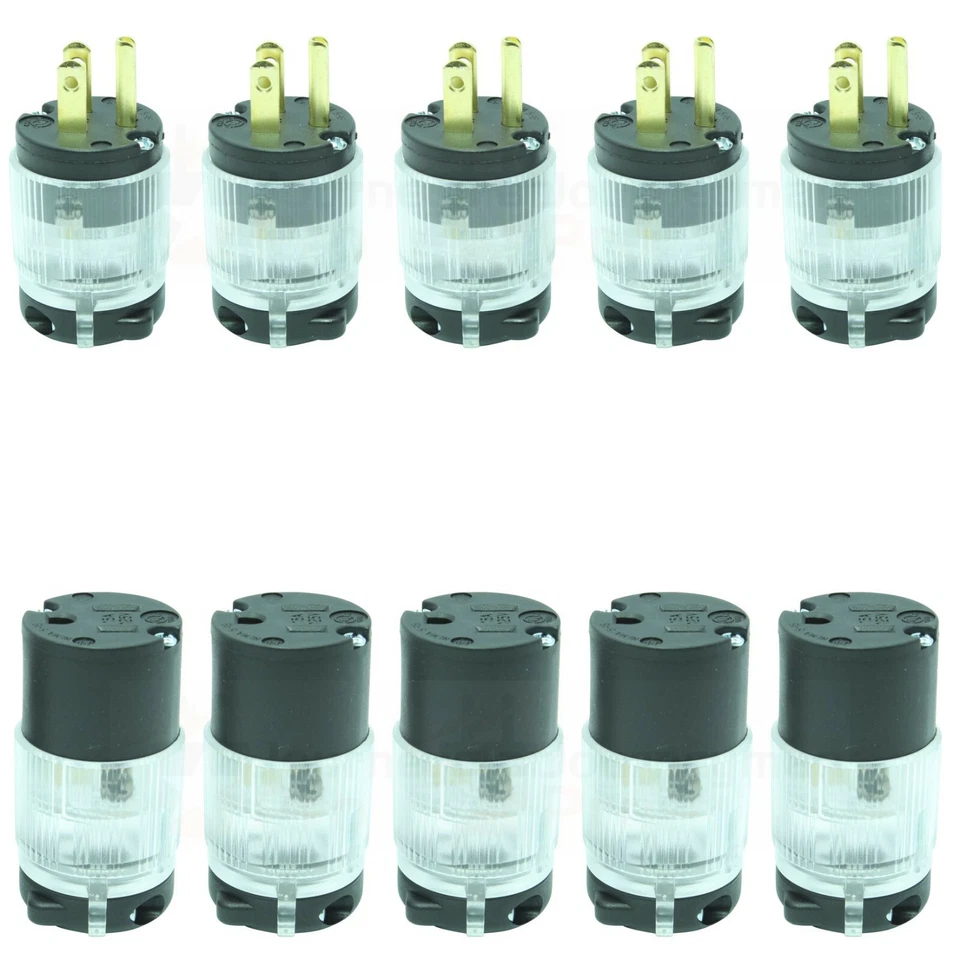 JOURNEYMAN*PRO Lighted Male Female Extension Cord Replacement Ends 15 Amp Power Plug Repair LIT