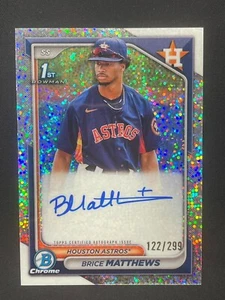 Brice Matthews 2024 Topps Bowman Chrome /299 Auto 1st Speckle #CPA-BM - Picture 1 of 2