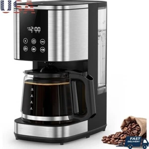 10 Cup Programmable Coffee Maker Drip Brewer Touch Screen Auto Shut Off Black US - Picture 1 of 7