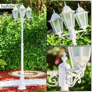 Aussen Steh Leuchten Weiß Kandelaber Garten Geh Wege Lampen Milch Glas Laterne - Bild 1 von 10